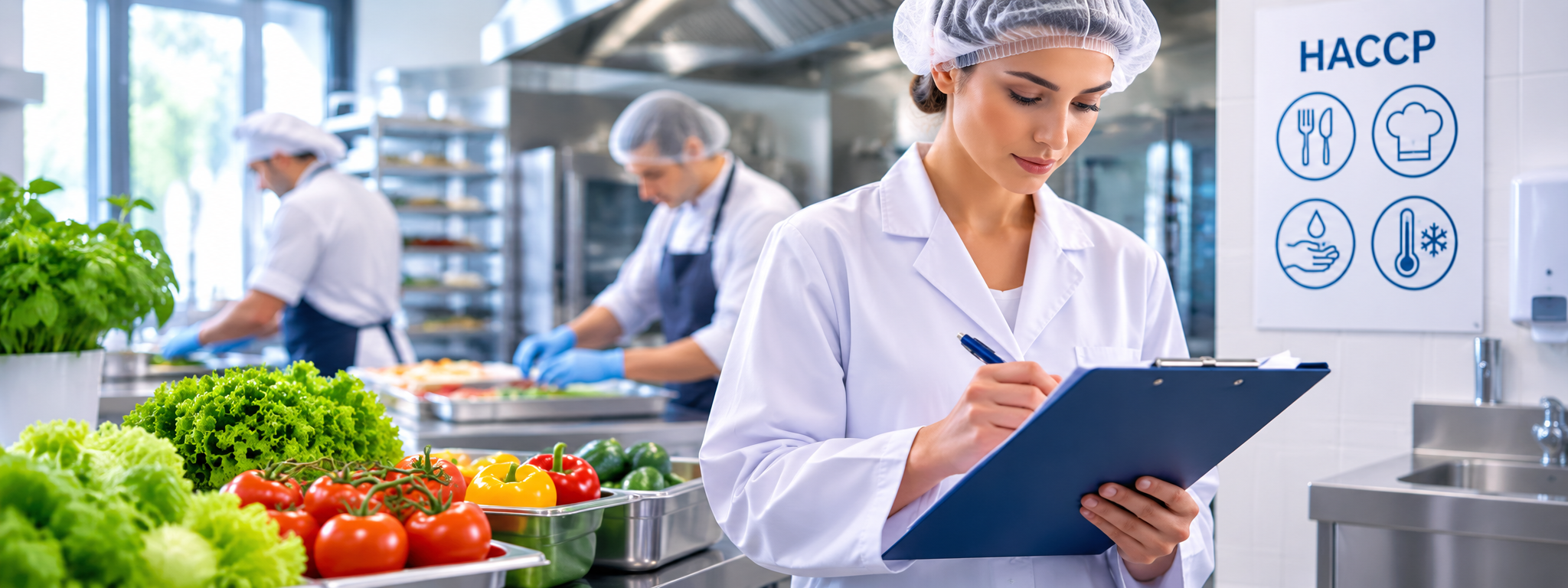 Operatore del settore alimentare durante un'attività professionale