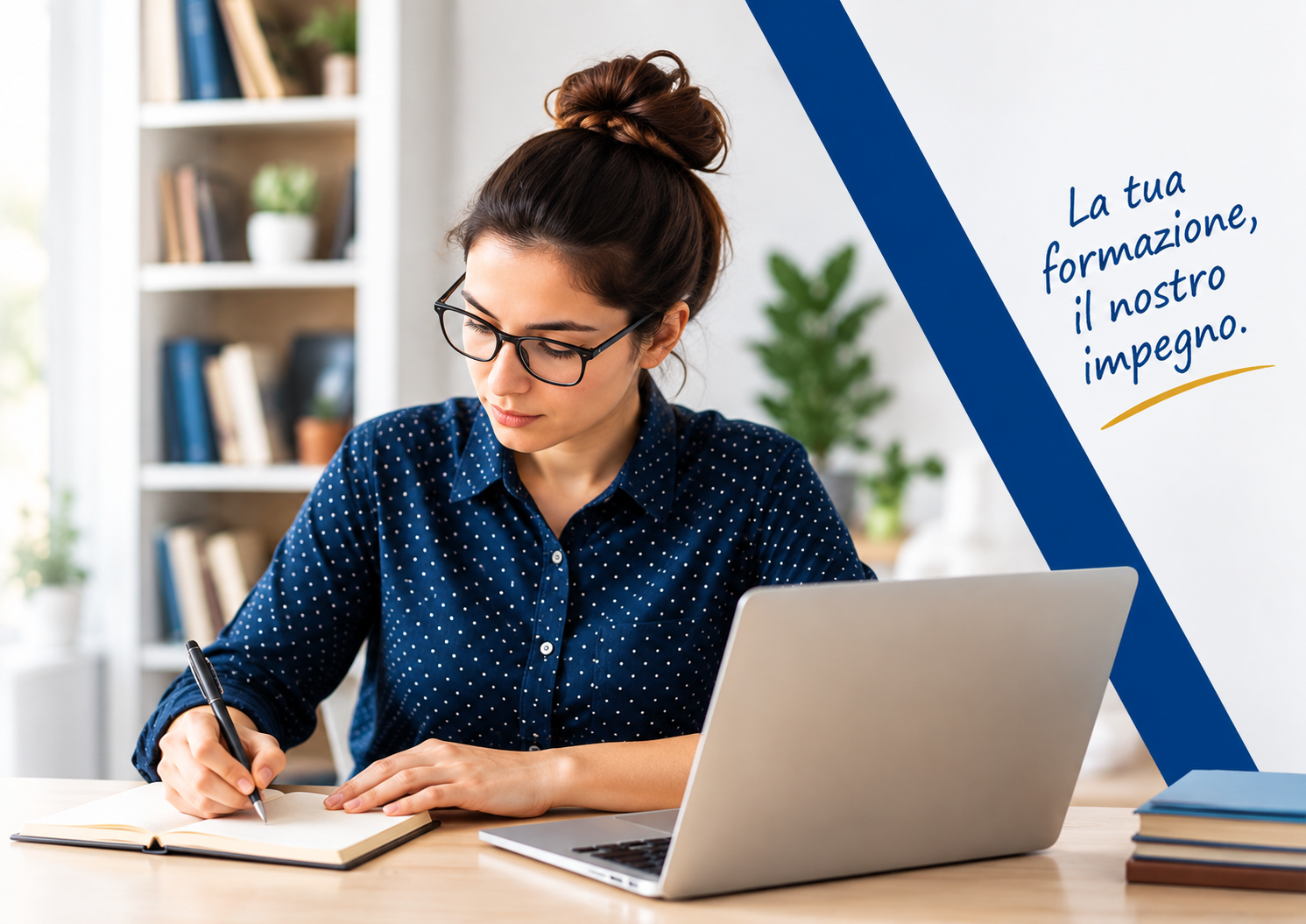 Persona impegnata in un percorso di studio e formazione