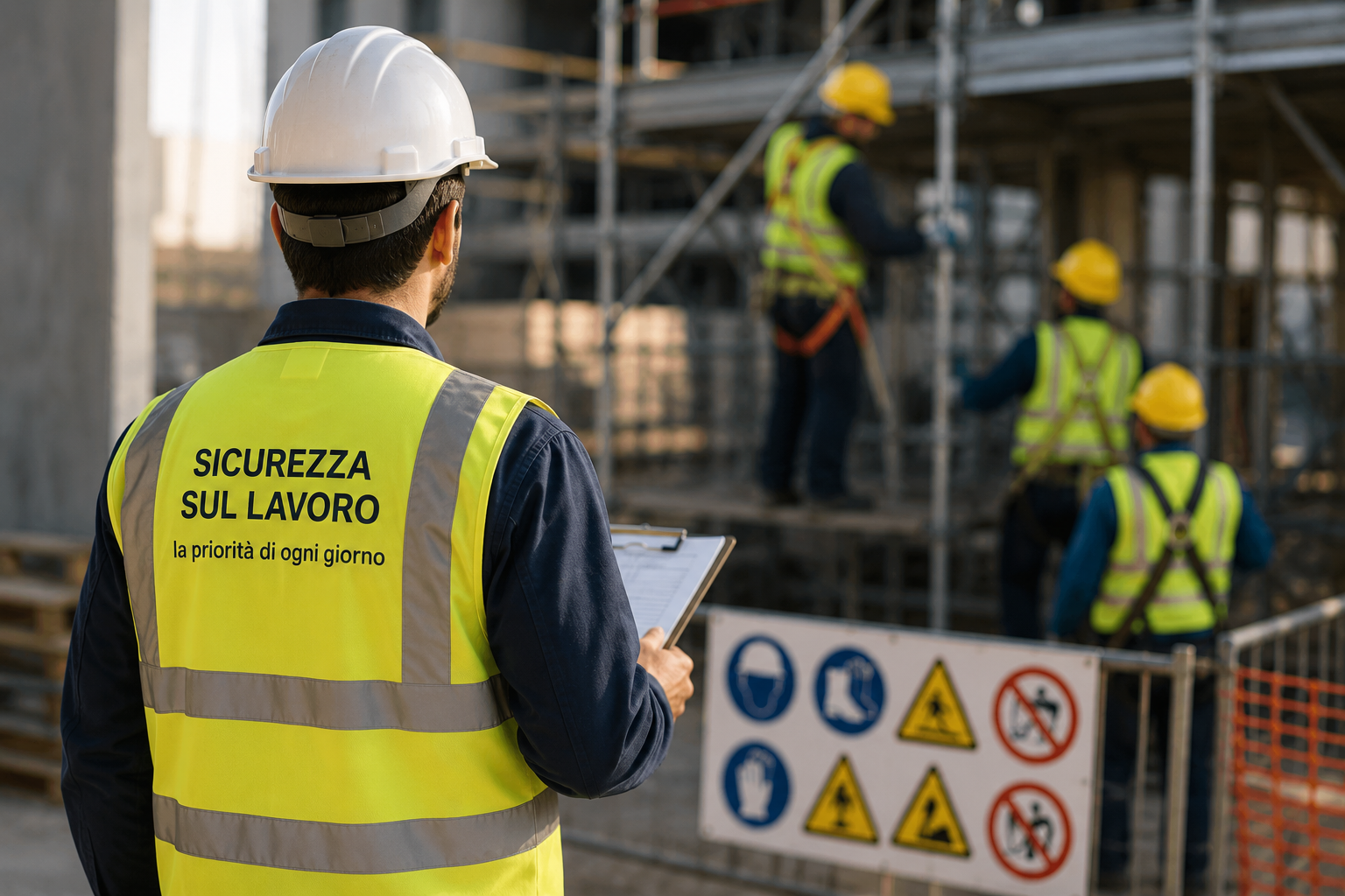 Lavoratori durante un'attività di formazione sulla sicurezza