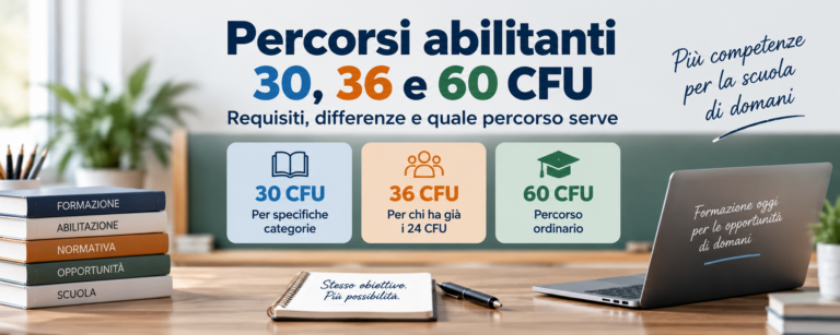 Percorsi abilitanti 60 CFU e differenze con 30 e 36 CFU