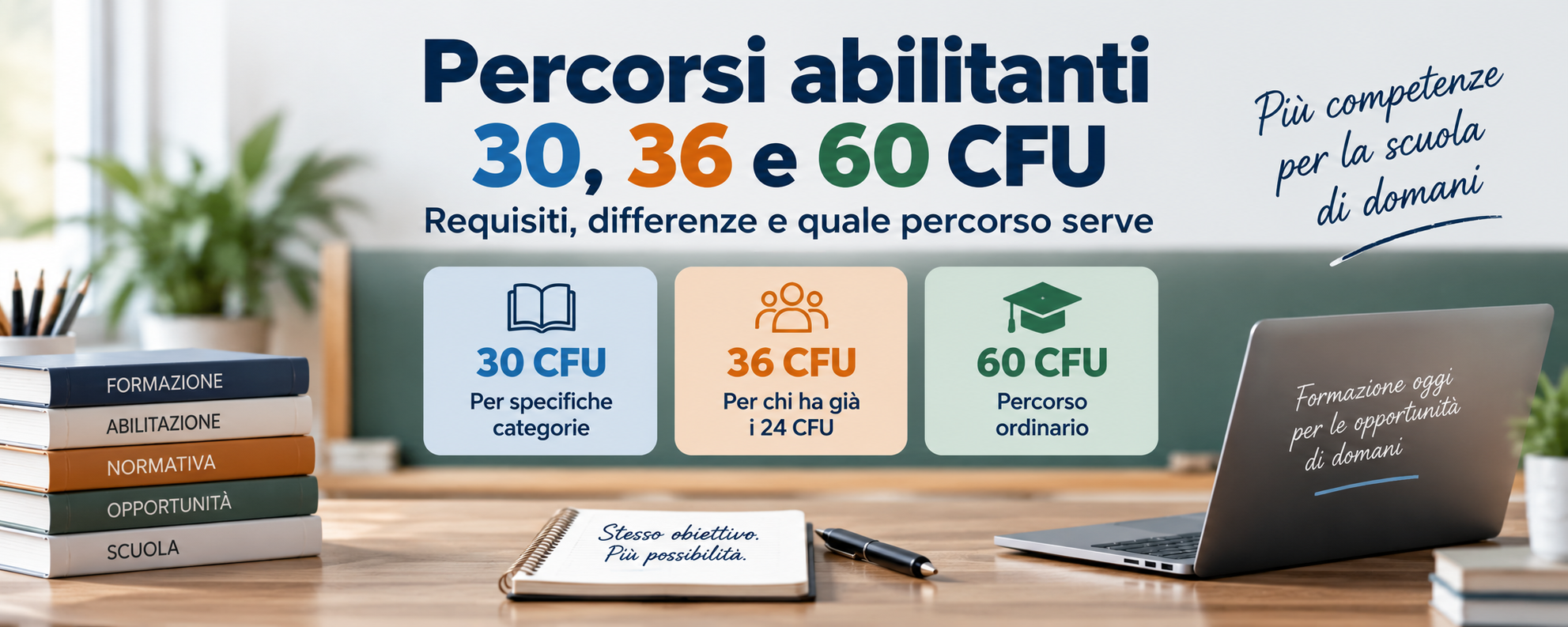 Percorsi abilitanti 60 CFU e differenze con 30 e 36 CFU